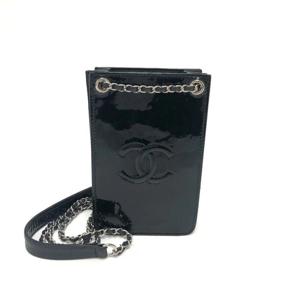 CHANEL CC Mark Pouch Chain Shoulder Bag enamel Black/SilverHardware - Picture 1 of 16